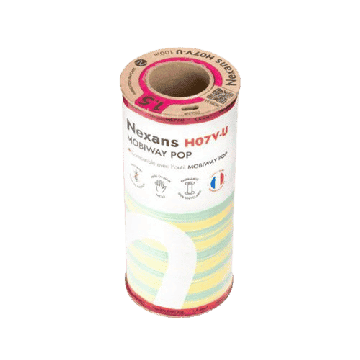 Fils électriques rigides H07VU 1.5² vert / jaune NEXANS Mobiway POP - Couronne de 100m