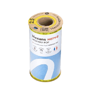 Fils électriques rigides H07VU 2.5² bleu NEXANS Mobiway POP - Couronne de 100m