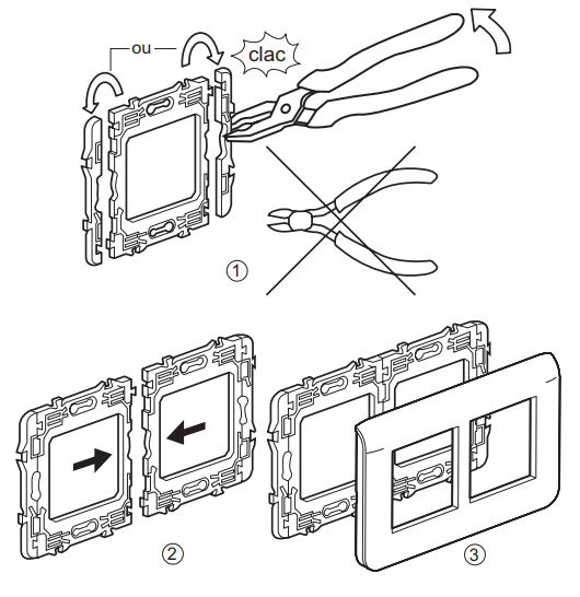 Montage d'un interrupteur Legrand en entraxe 57 Montage d'un interrupteur Legrand en entraxe 57