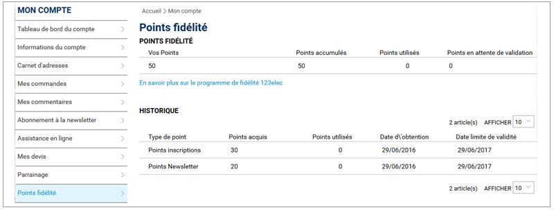 acces point de fidelite